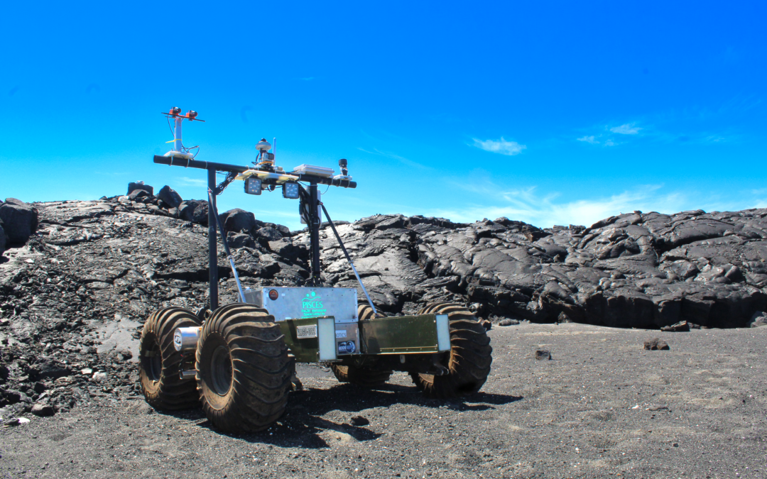 Helelani rover at lunar and mars analog site on Hawaii Island