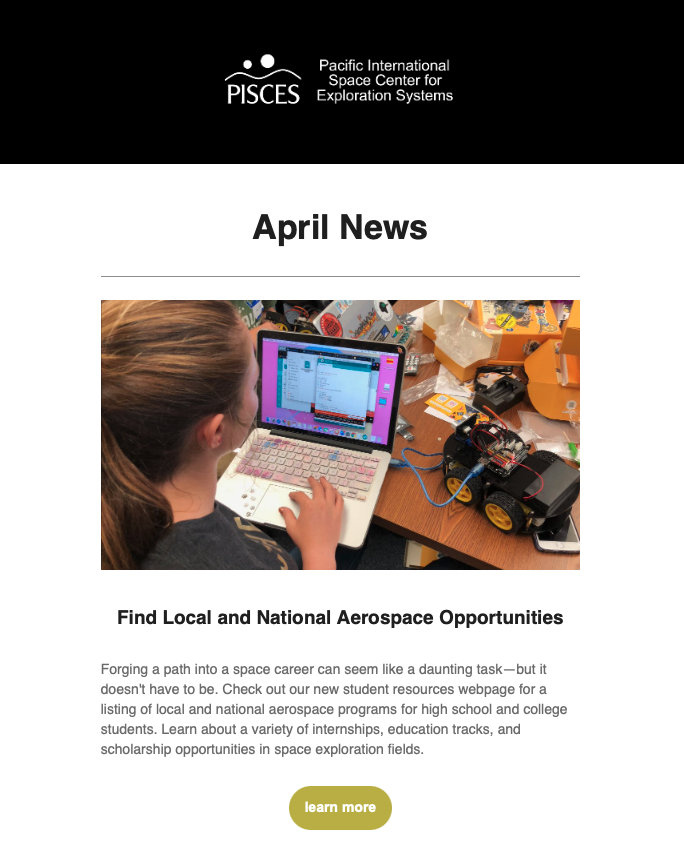 april newsletter cover page