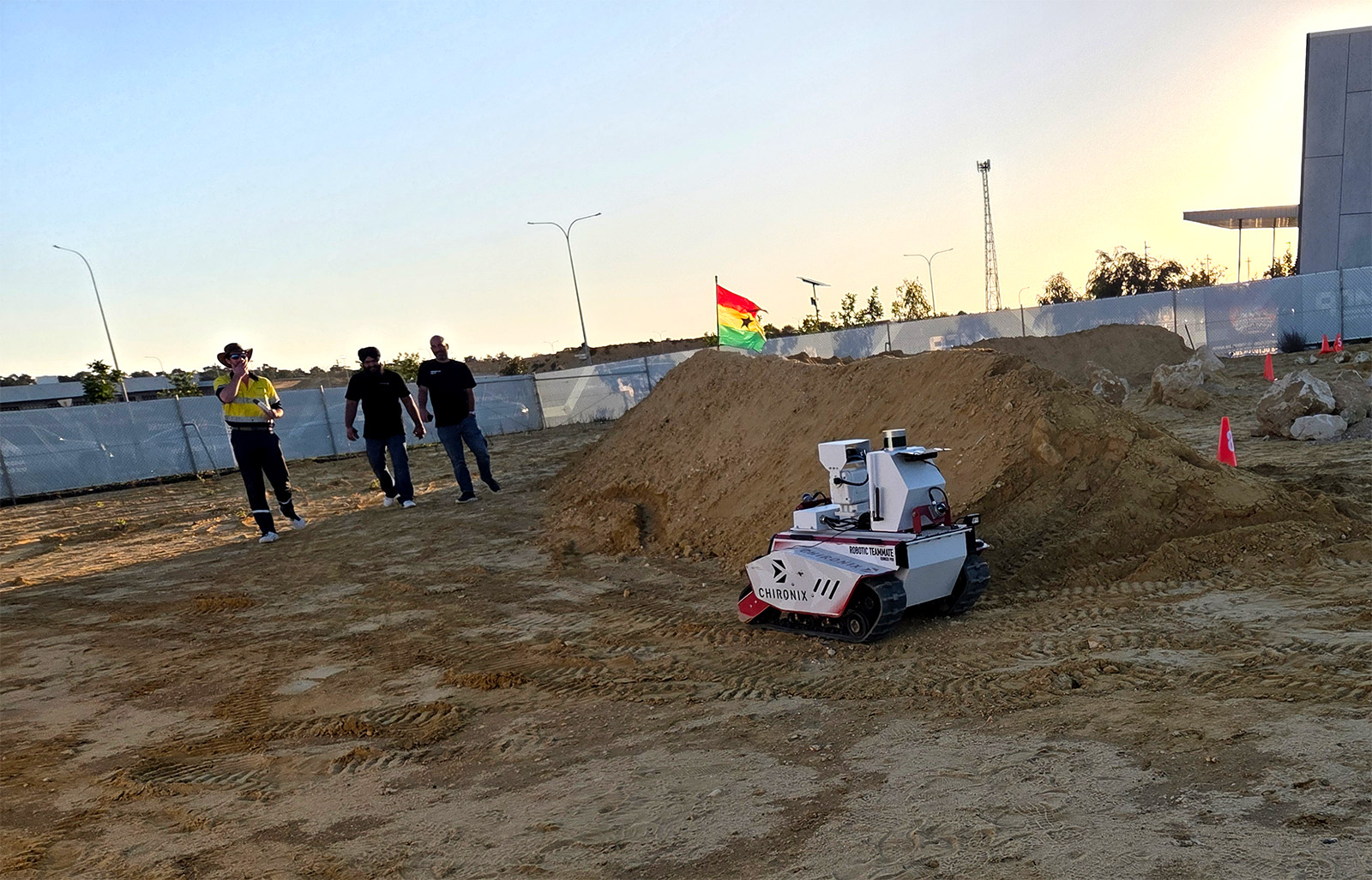 Chironix rover being remotely operated during the IEEE Telepresence Challenge.