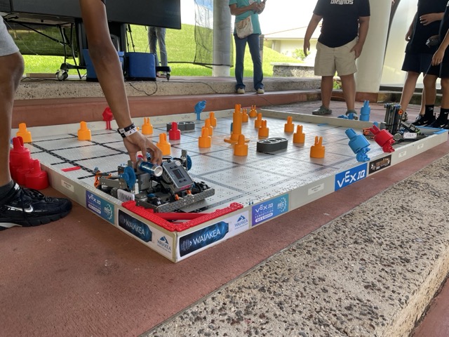Robotics tournament robots at Onizuka Day.